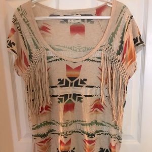 Tribal shirt with fringe